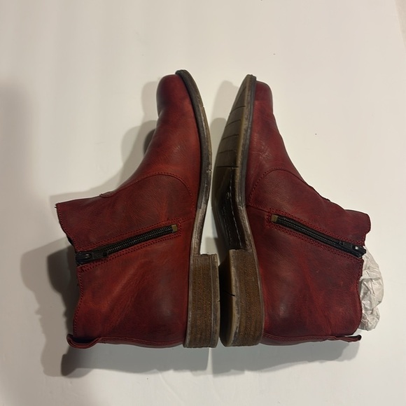 Josef Seibel washed sienna red ankle bootie a heel side zipper comfort shoe 39 - Picture 4 of 10